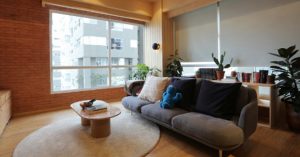 Interior apartemen dengan gaya Jepang