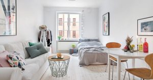 warna apartemen yang cerah dan netral