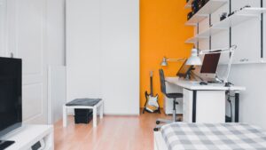 desain kantor kecil di apartemen
