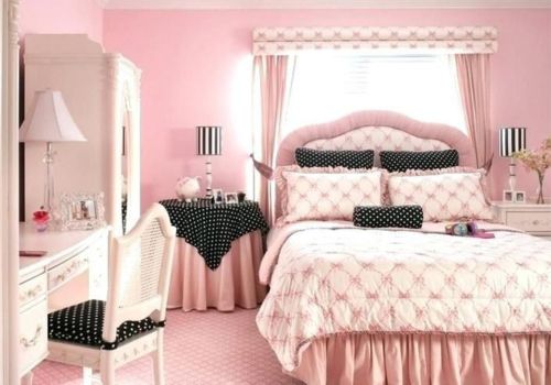 Desain Kamar Tidur Warna Pink
