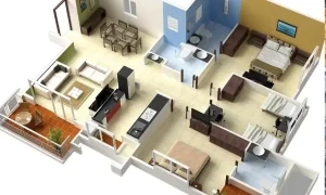 Denah Rumah Minimalis 3 Kamar 7x9