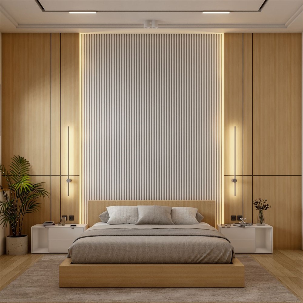 backdrop kamar tidur minimalis