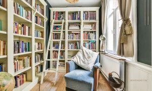 cara menata rak buku aesthetic