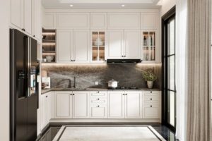Paket Interior Dapur Klasik Apartemen Gunawangsa Surabaya