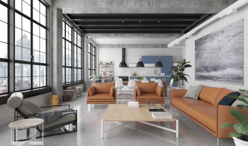 Paket Interior Ruang Tamu Apartemen Gunawangsa Surabaya Industrial