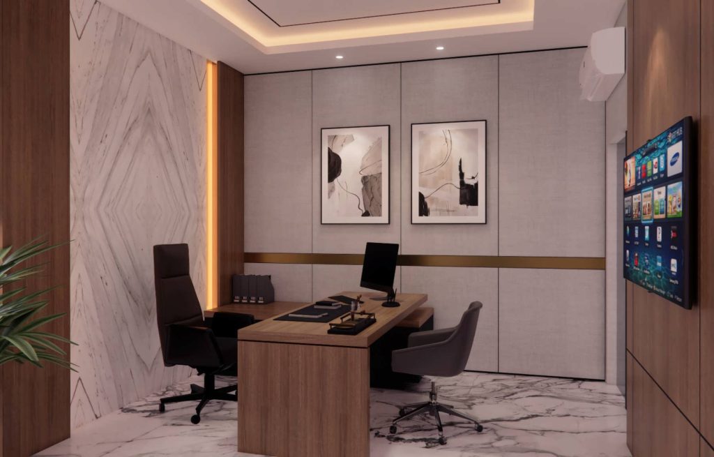 Interior Kantor Rapi Apartemen Gunawangsa Surabaya