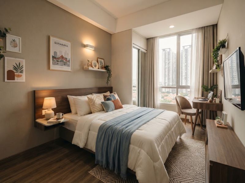 Biaya Interior Kamar Elegan Apartemen Educity Surabaya-2