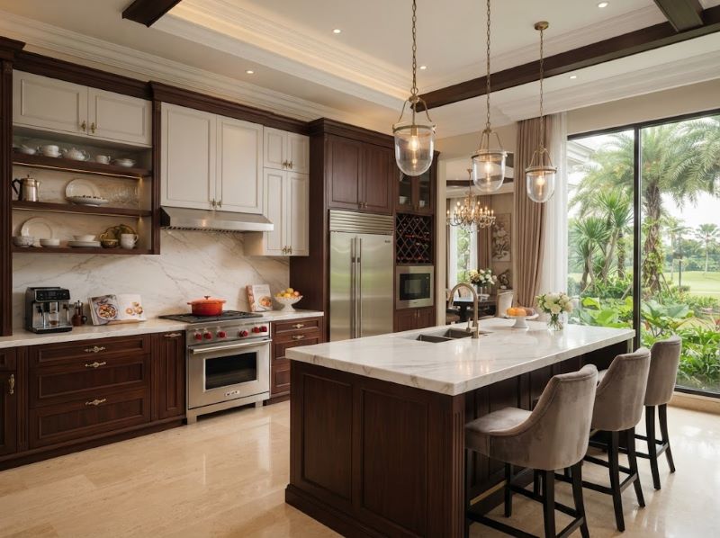 Interior Dapur Elegan Graha Famili Surabaya
