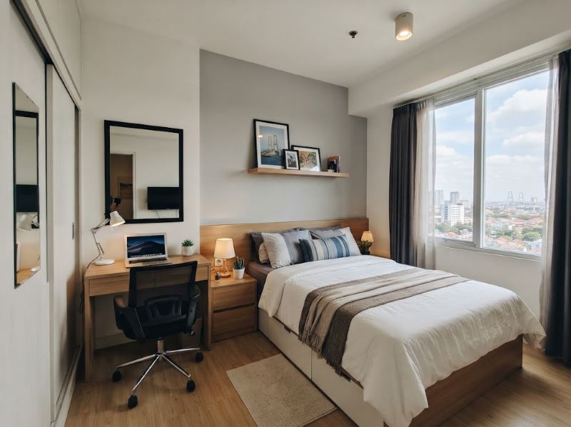 Interior Kamar Minimalis Apartemen Gunawangsa Surabaya