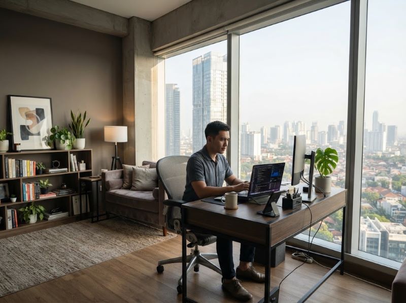 Interior Kantor Apartemen Anderson Surabaya