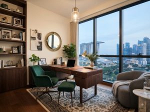 Interior Kantor Elegan Apartemen Pakuwon Surabaya