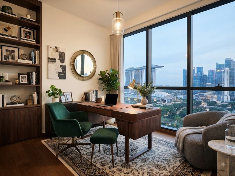 Interior Kantor Elegan Apartemen Pakuwon Surabaya