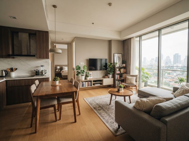 Jasa Interior Apartemen Modern Apartemen Pakuwon Surabaya