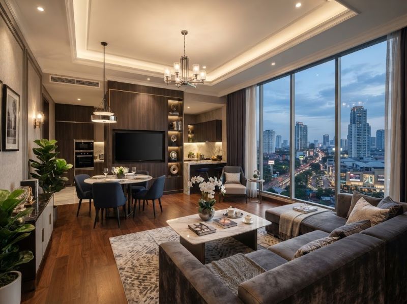 Promo Desain Interior Apartemen Pakuwon Surabaya Elegan