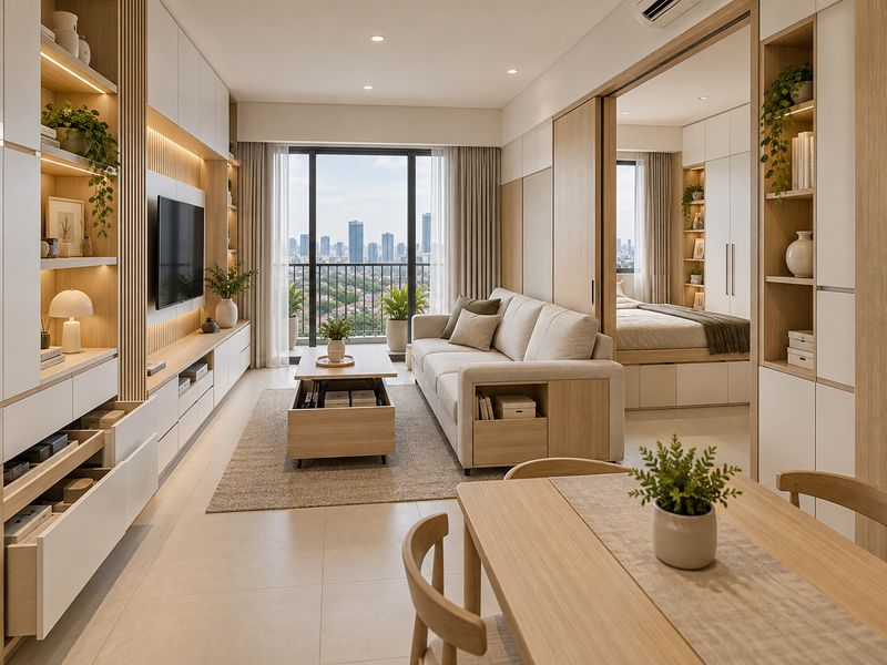 Furnitur custom apartemen Scandinavian