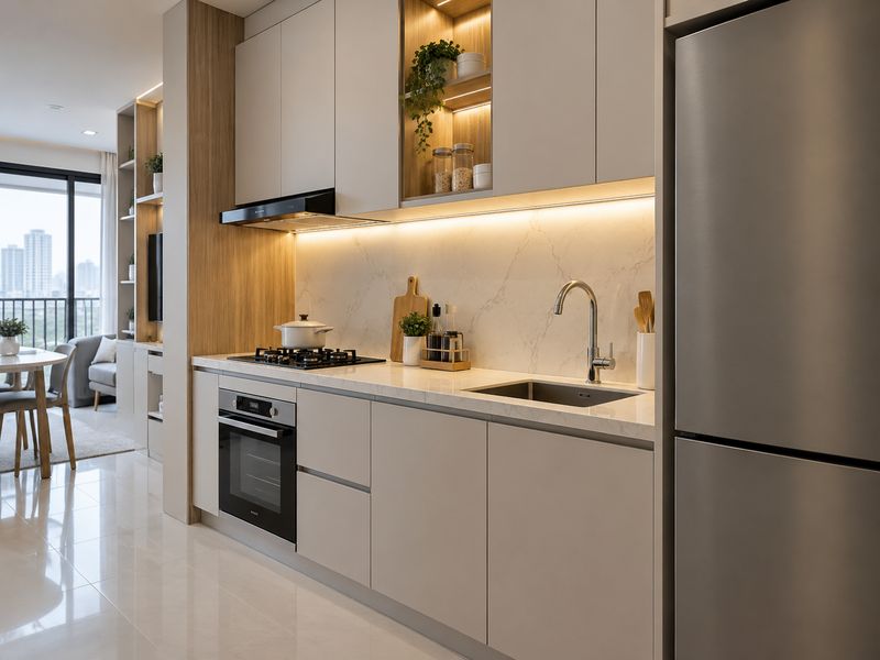 Interior Apartemen Profesional Apartemen Pakuwon Surabaya dengan kitchen set custom