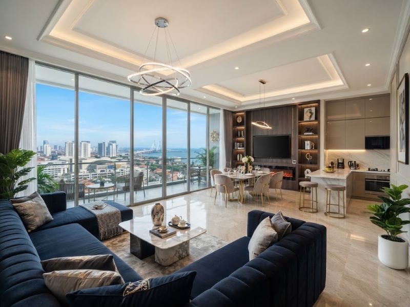 Interior Custom Mewah Apartemen Pakuwon Surabaya