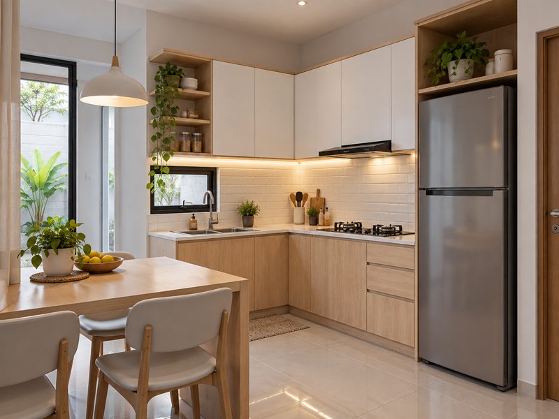 Interior Dapur Ekonomis Surabaya Utara dengan desain fungsional