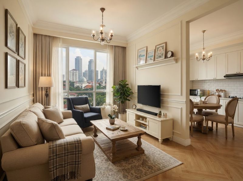 Interior Kamar Apartemen Gunawangsa Surabaya American Style