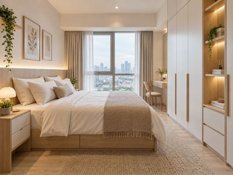 Interior Kamar Scandinavian Apartemen Anderson Surabaya