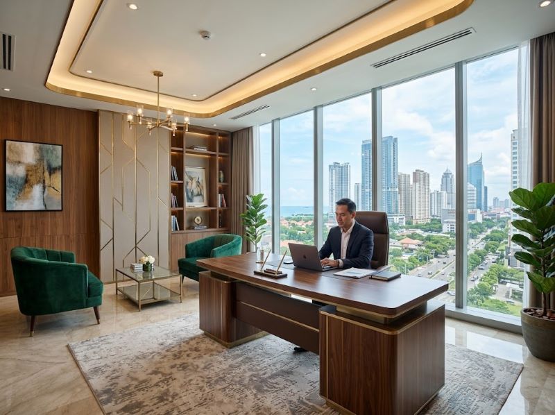 Interior Kantor Mewah Pakuwon City di Surabaya