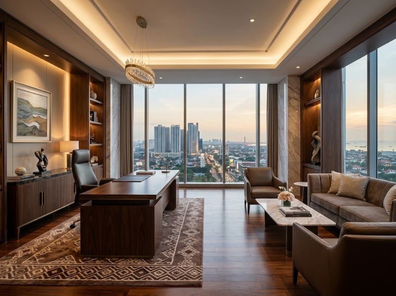 Interior Kantor Mewah Pakuwon City di Surabaya