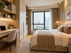 Interior Kamar Modern Apartemen Puncak dengan