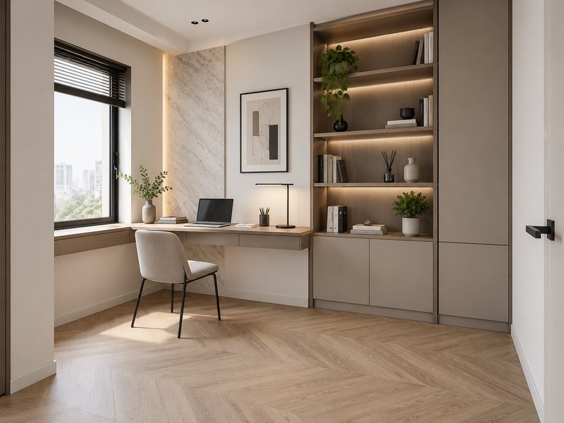 Ruang kerja kecil Apartemen Puncak