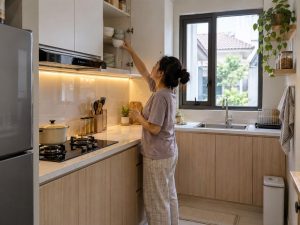 desain kabinet dapur fungsional untuk interior dapur terjangkau Wiyung Surabaya