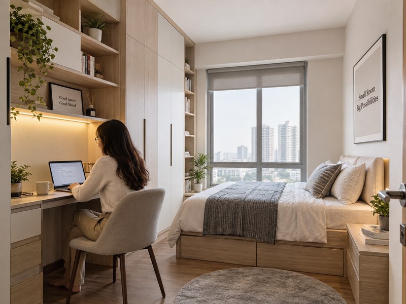 desain kamar apartemen Tanglin Surabaya moder
