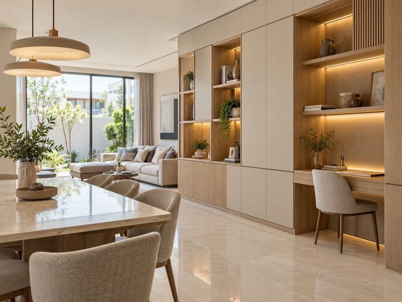 Interior rumah minimalis Surabaya Barat dengan kabinet custom