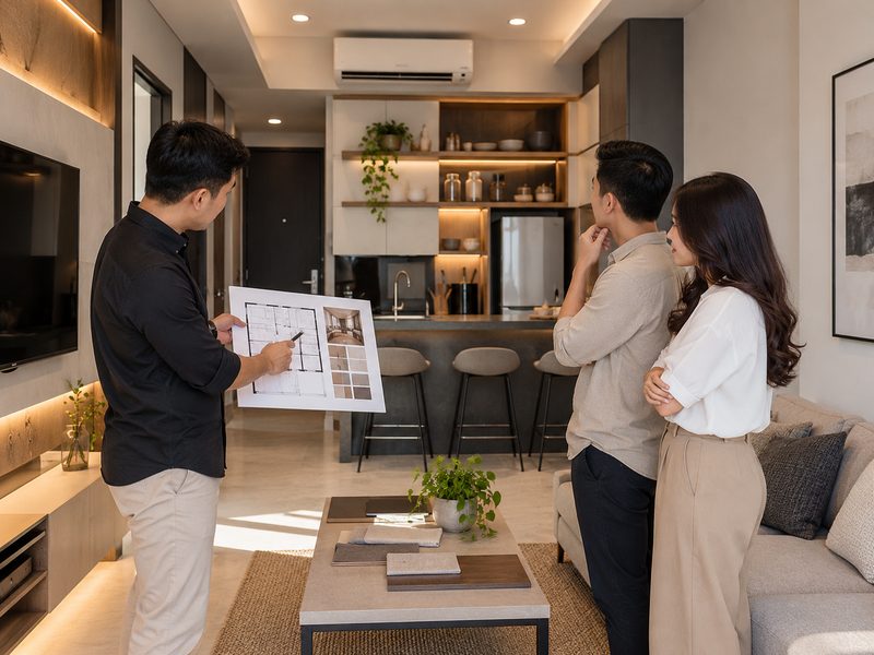 Konsultasi awal Interior Custom Cepat Surabaya Timur di apartemen