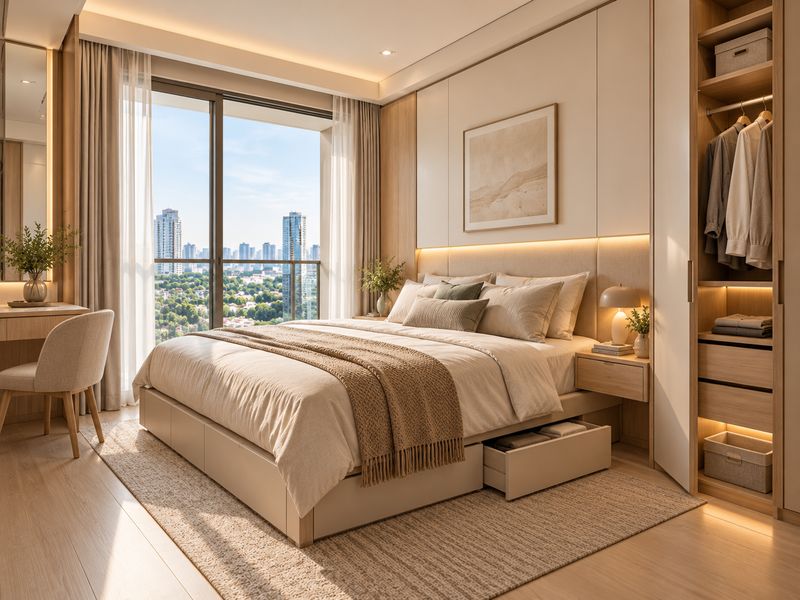 desain interior elegan apartemen tanglin surabaya penyimpanan
