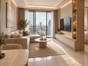 desain interior minimalis apartemen tanglin surabaya