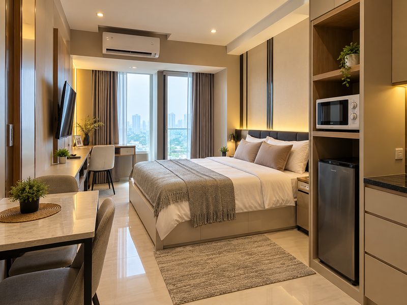interior minimalis untuk unit sewa Apartemen Benson