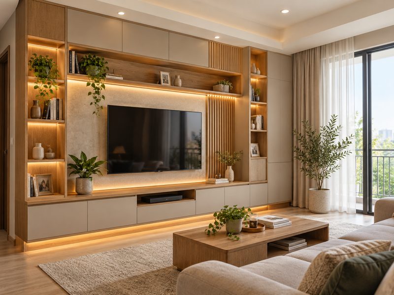kabinet TV custom ruang tamu Surabaya Timur