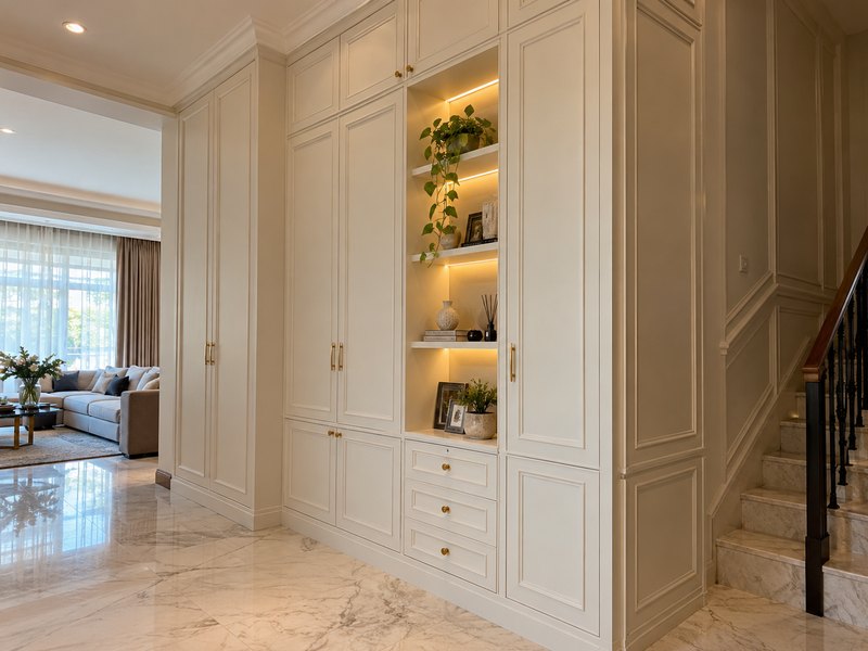 kabinet custom klasik menyesuaikan ruang rumah