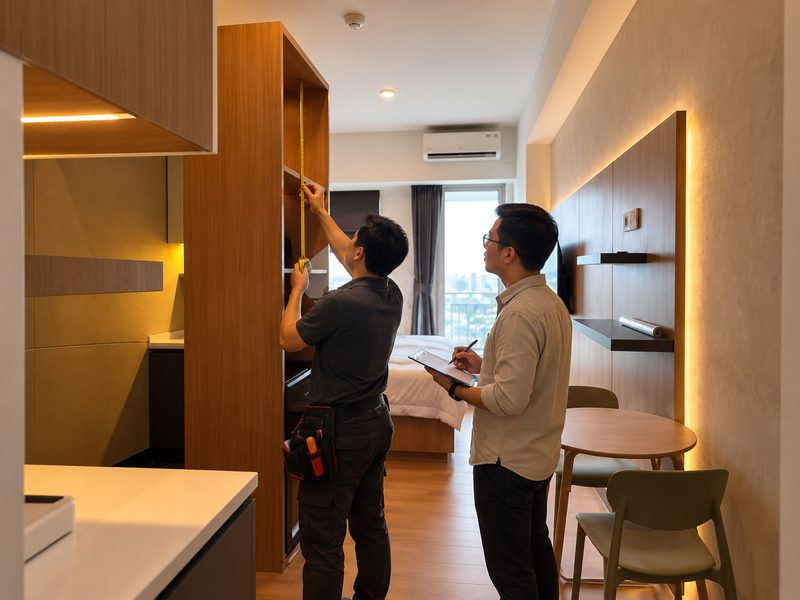 pengukuran interior custom Apartemen Benson Surabaya